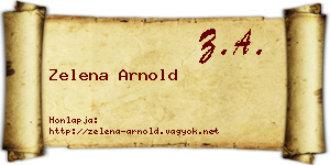 Zelena Arnold névjegykártya